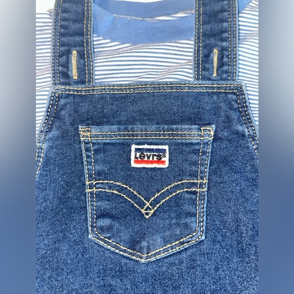 Toddler Levi's Blue Denim Overalls - Picture 2 of 7